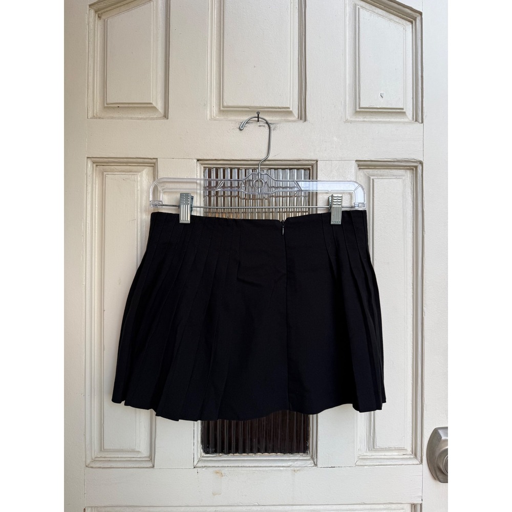 Garage‎ Black Pleated Mini Wrap Skort Side Tie Preppy Dark Academia Size  XS